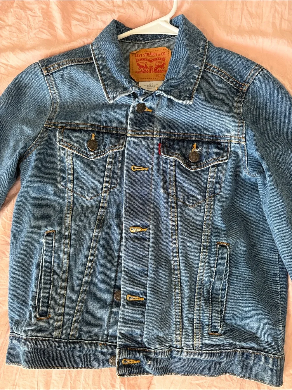 Levi's Blue Denim Trucker Jacket with Button Front
